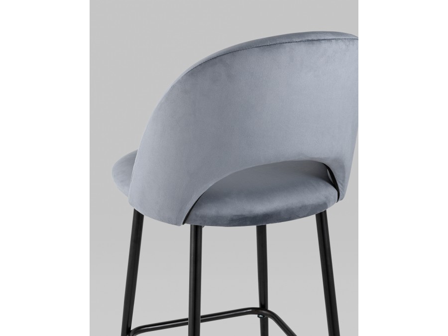 Стул полубарный Меган SN велюр серый