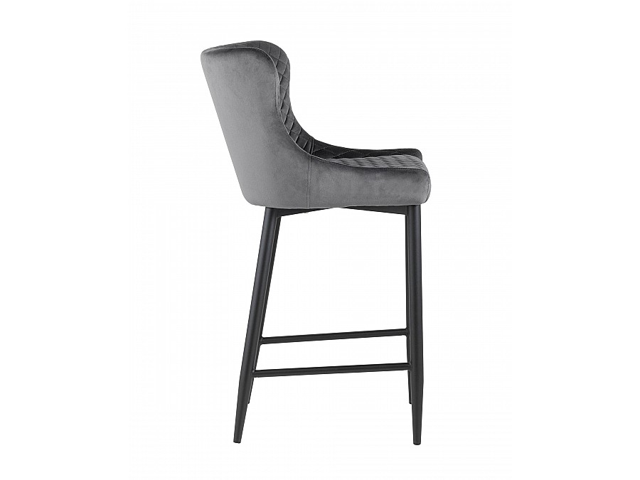 Стул полубарный Ститч велюр серый