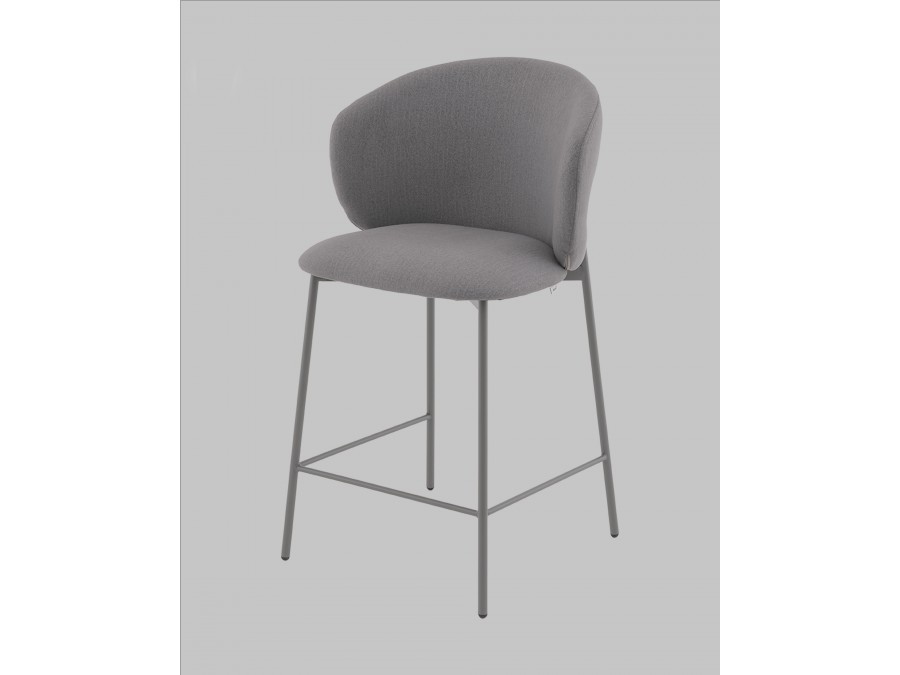 Стул полубарный Блейз велюр серый, каркас серый