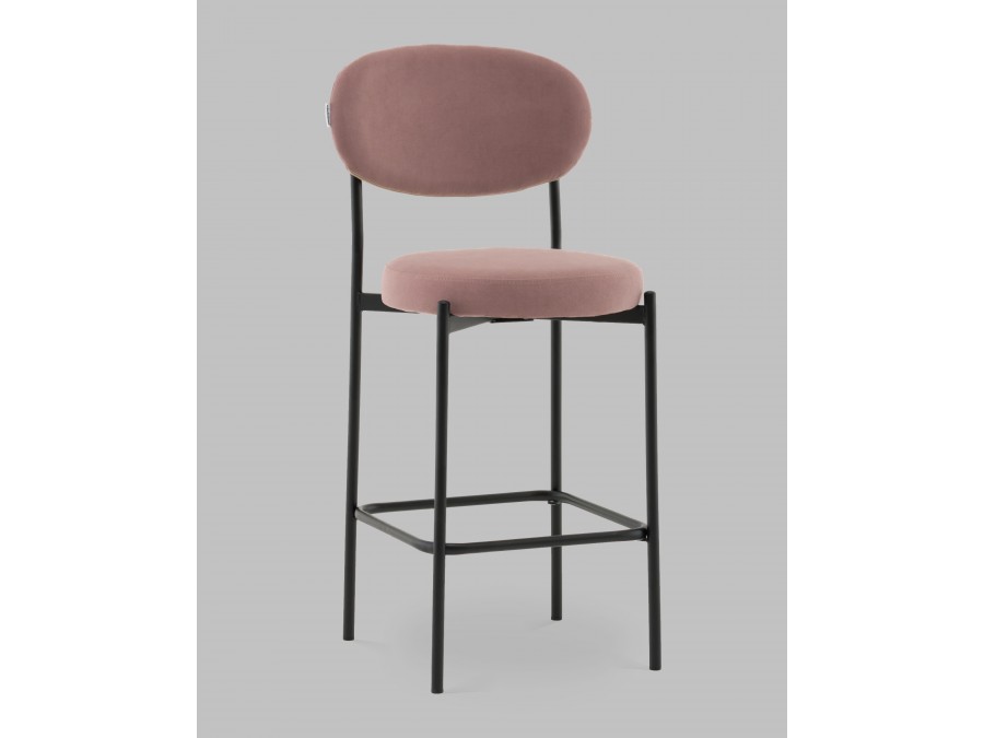 Стул Полубарный Бриф DD велюр пыльно-розовый
