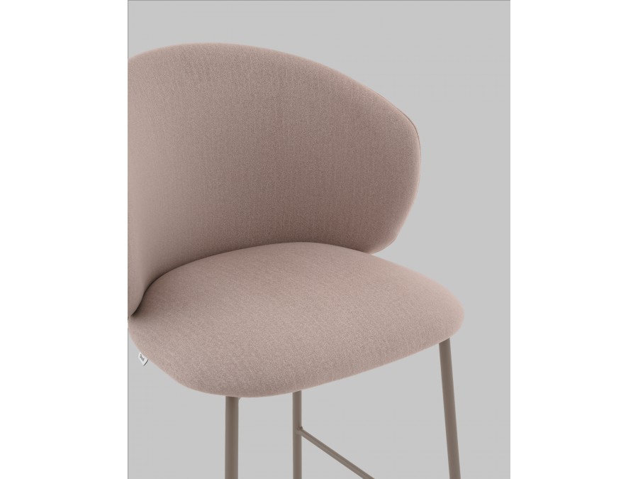 Стул полубарный Блейз велюр бежевый, каркас бежево-серый