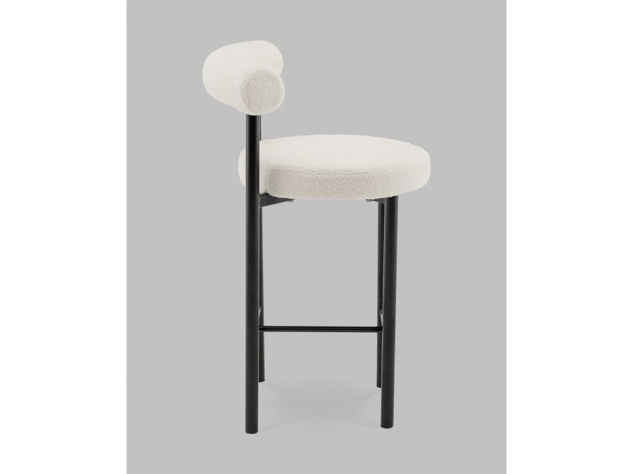 Стул полубарный Флорео букле молочный