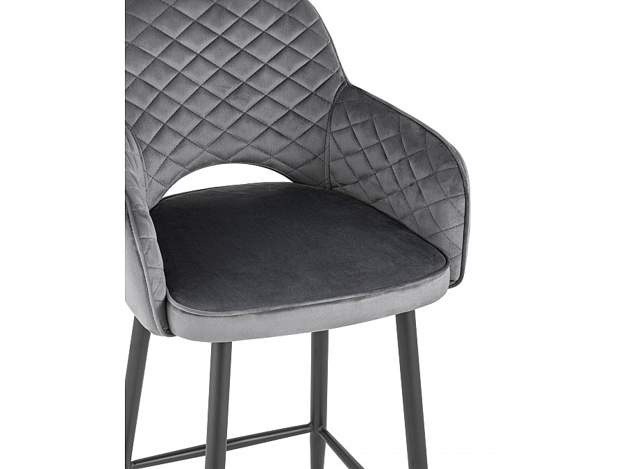 Стул полубарный Венера диамант велюр серый