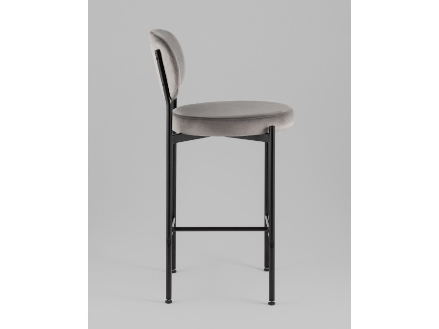 Стул полубарный Бриф VD велюр серый