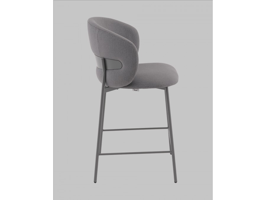 Стул полубарный Блейз велюр серый, каркас серый