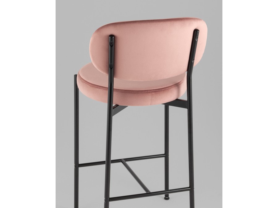 Стул полубарный Бриф VD велюр пыльно-розовый