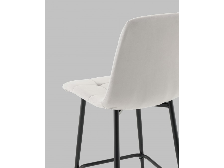 Стул полубарный Одди велюр светло-серый