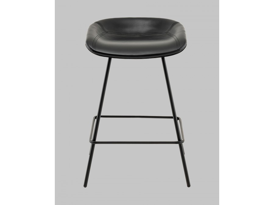 Стул полубарный Фуриоса экокожа чёрный