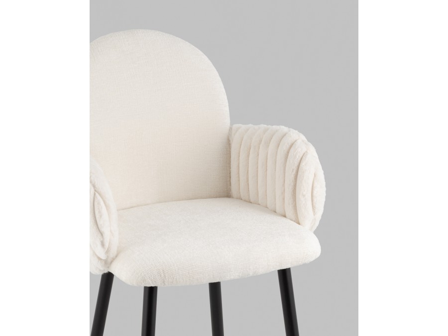 Стул полубарный Wave Stripes букле белый