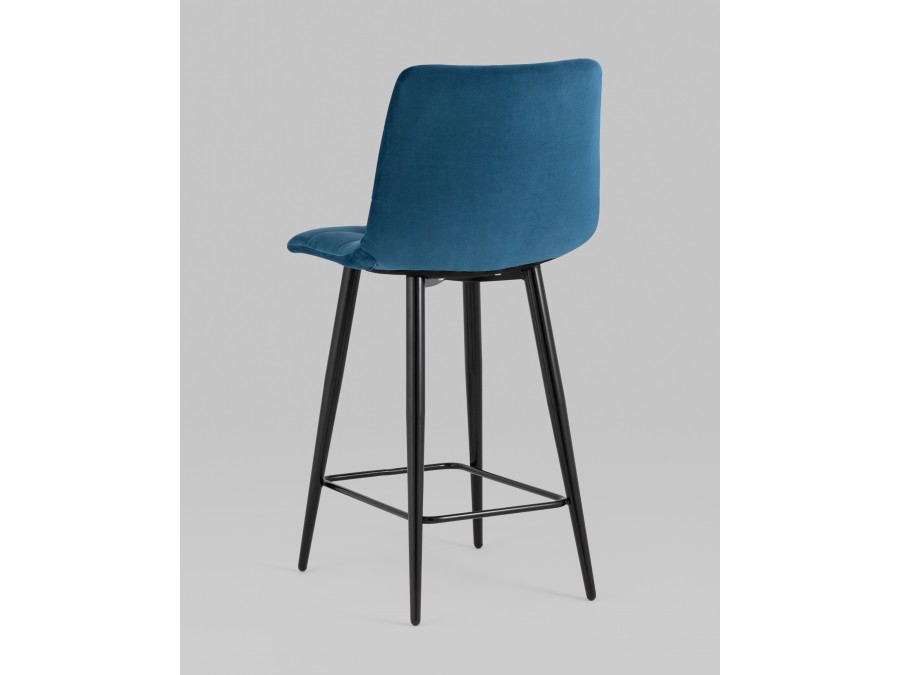 Стул полубарный Джанго велюр синий 2 шт.