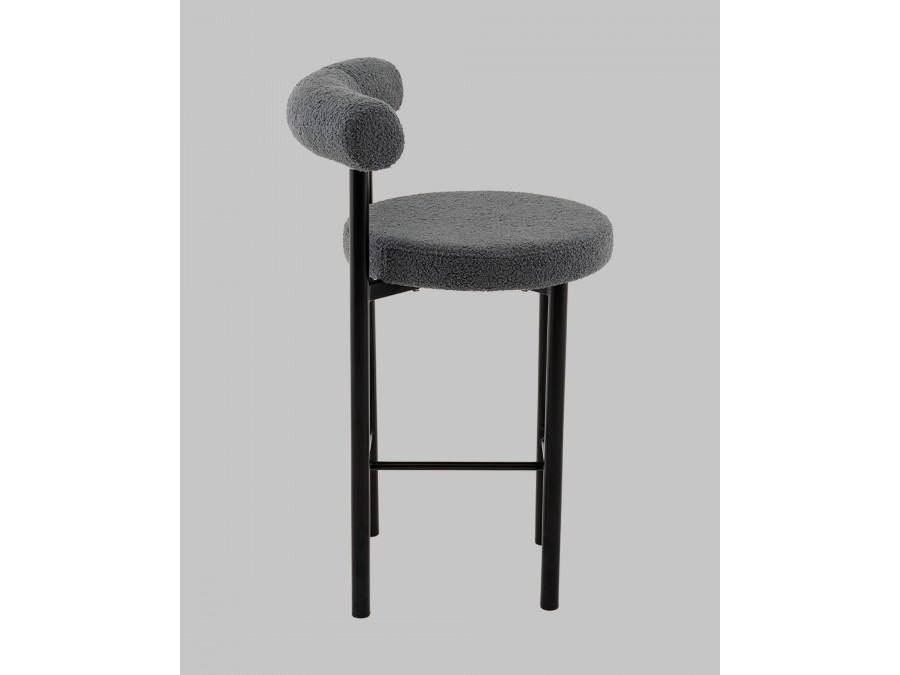 Стул полубарный Флорео букле темно-серый