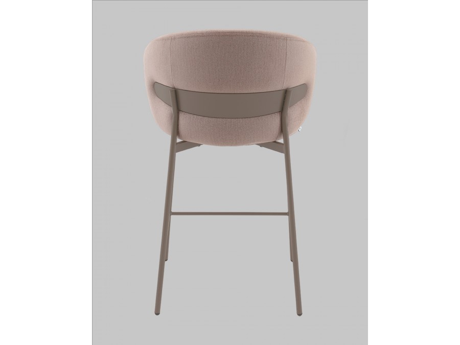 Стул полубарный Блейз велюр бежевый, каркас бежево-серый