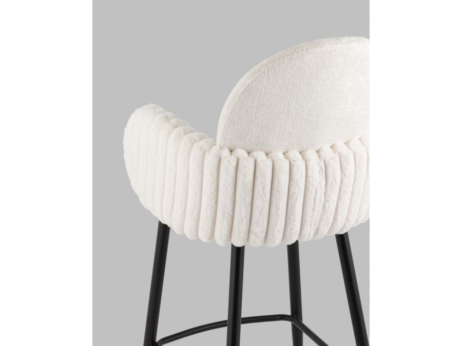 Стул полубарный Wave Stripes букле белый