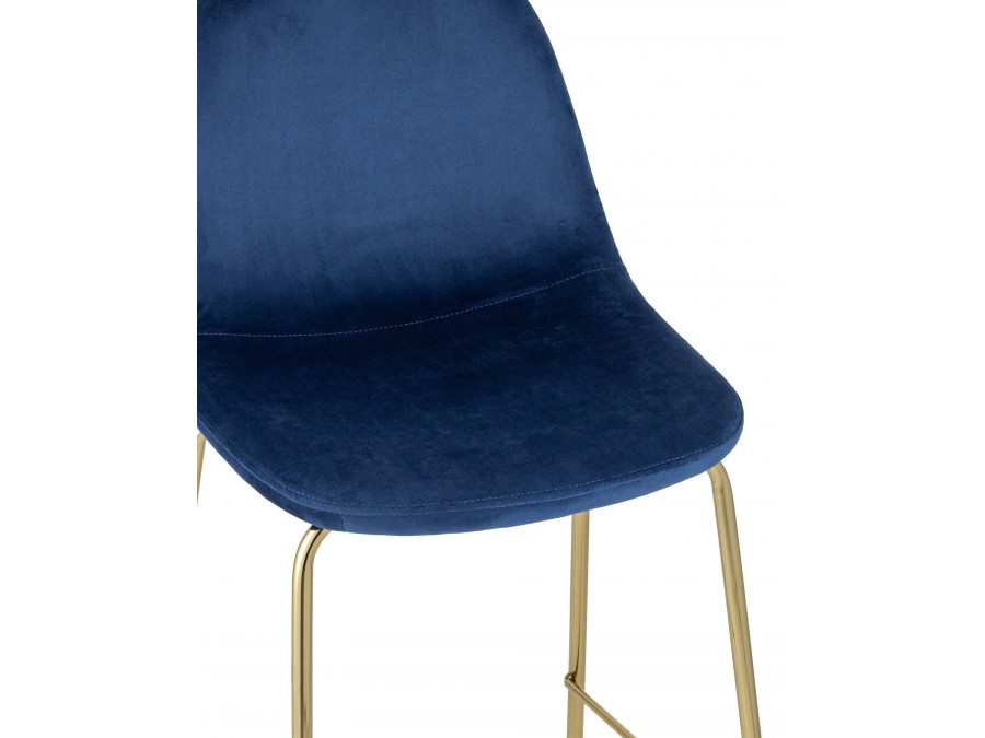 Стул полубарный Валенсия велюр синий золотые ножки