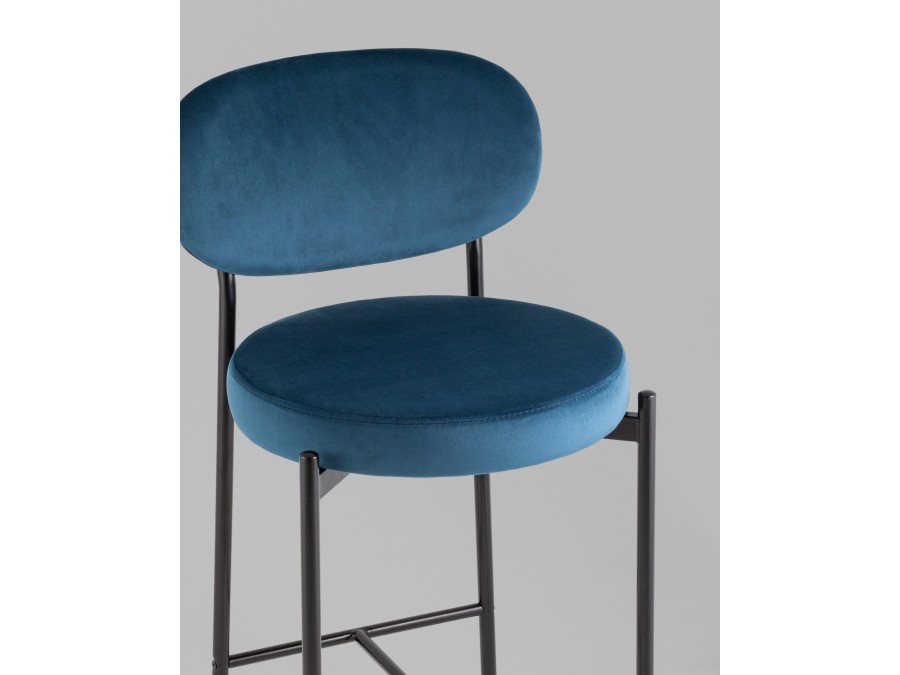 Стул полубарный Бриф VD велюр синий