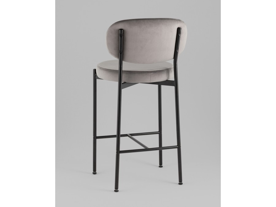 Стул полубарный Бриф VD велюр серый