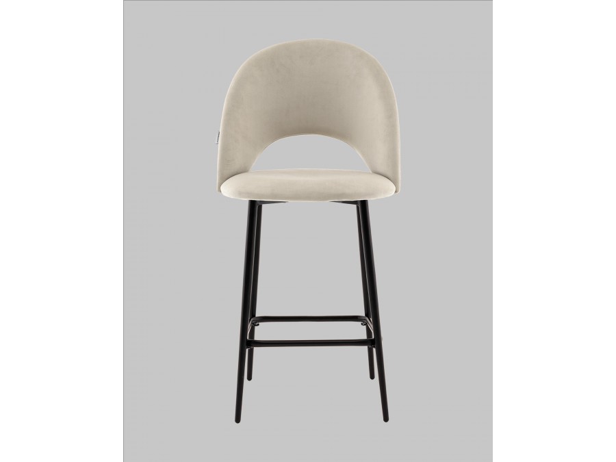 Стул полубарный Меган велюр бежевый