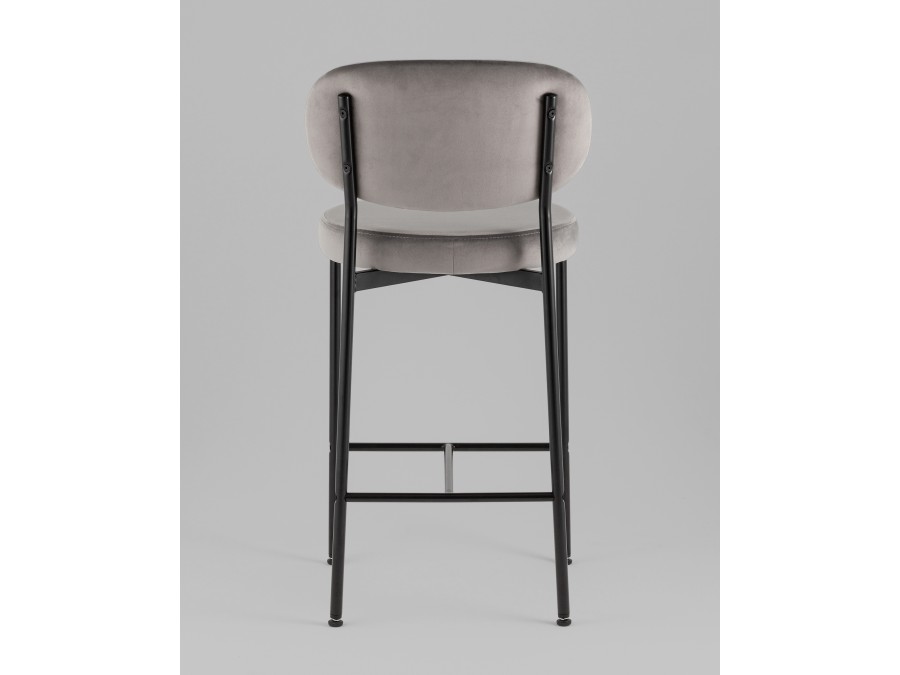 Стул полубарный Бриф VD велюр серый