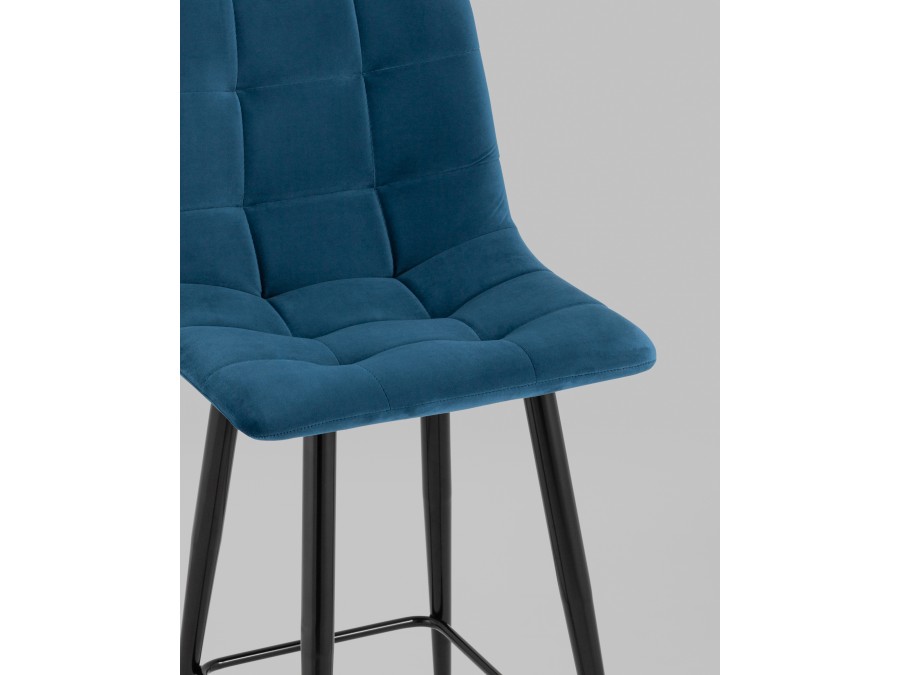 Стул полубарный Джанго велюр синий 2 шт.