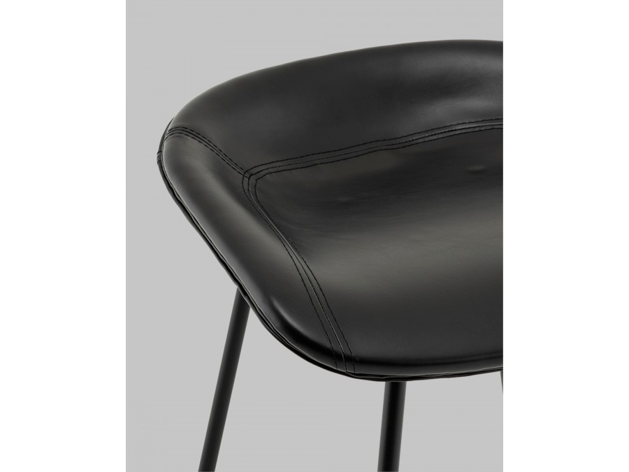 Стул полубарный Фуриоса экокожа чёрный