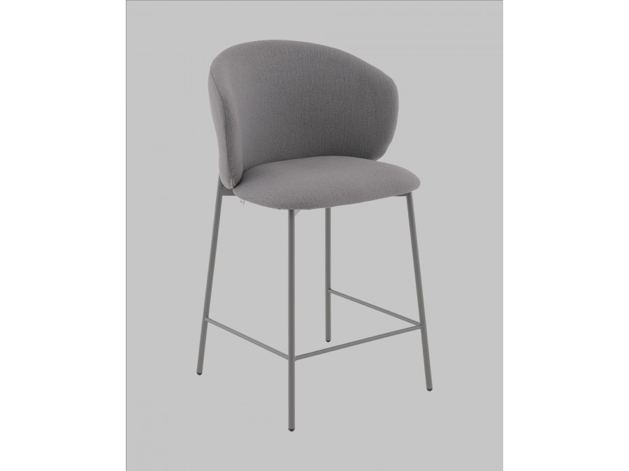 Стул полубарный Блейз велюр серый, каркас серый