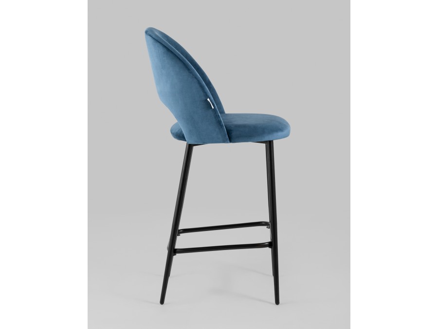 Стул полубарный Меган велюр пыльно-синий 2 шт.