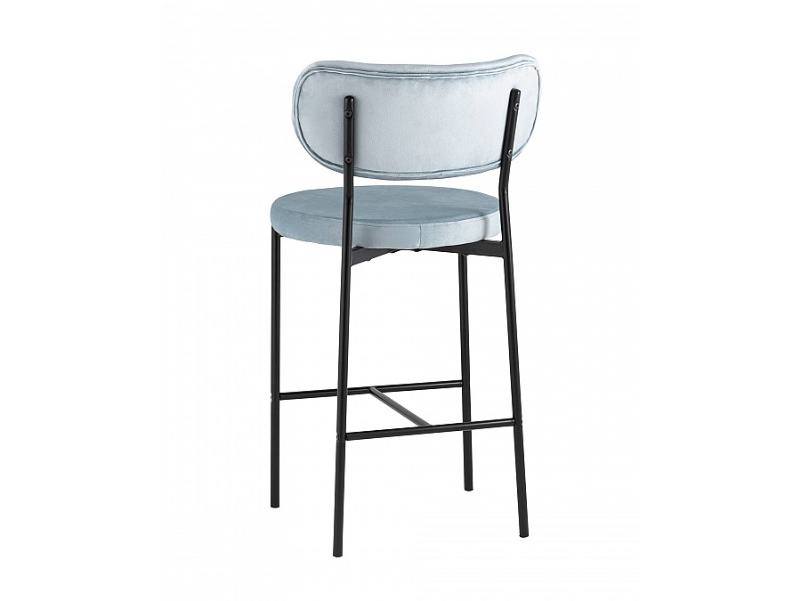 Стул полубарный Барбара велюр серо-голубой