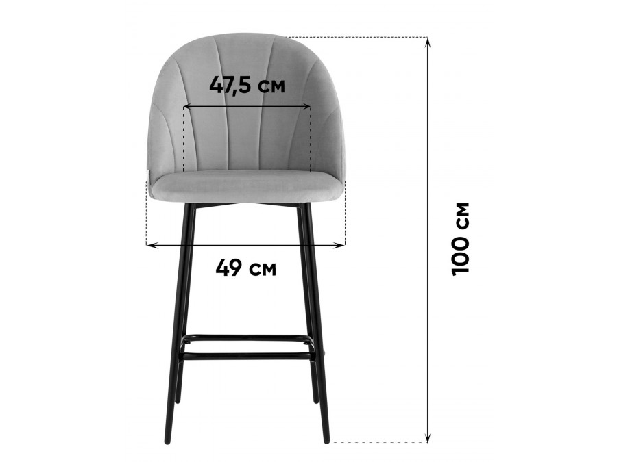 Стул полубарный Логан SN велюр фисташковый