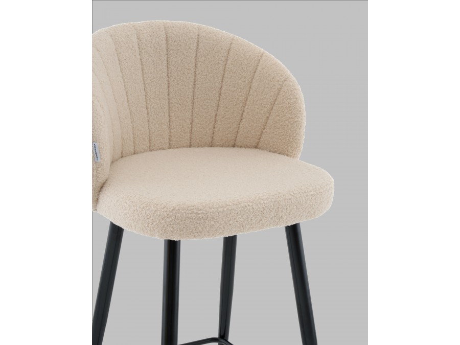 Стул полубарный Ханнингем букле бежевый
