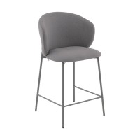 Стул полубарный Блейз велюр серый, каркас серый