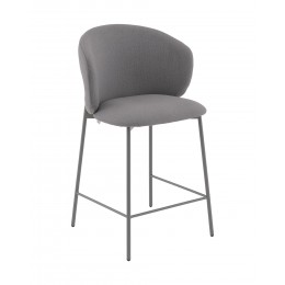 Стул полубарный Блейз велюр серый, каркас серый