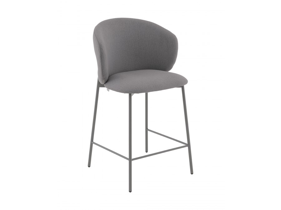 Стул полубарный Блейз велюр серый, каркас серый