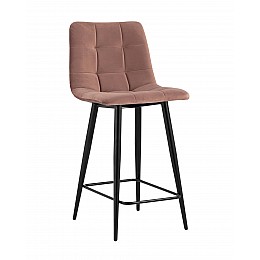 Стул полубарный Джанго велюр пыльно-розовый высота сиденья 60 см