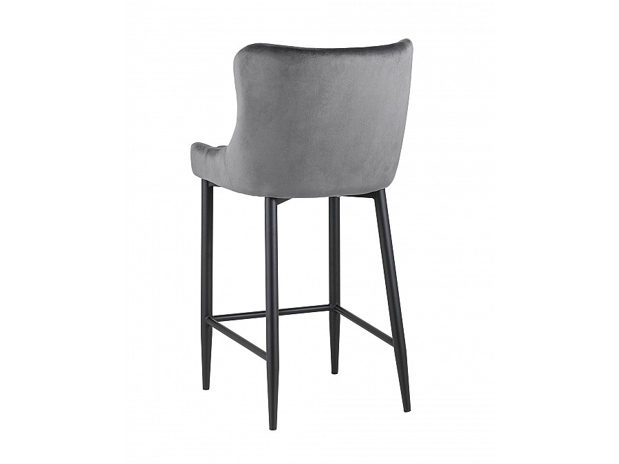 Стул полубарный Ститч велюр серый