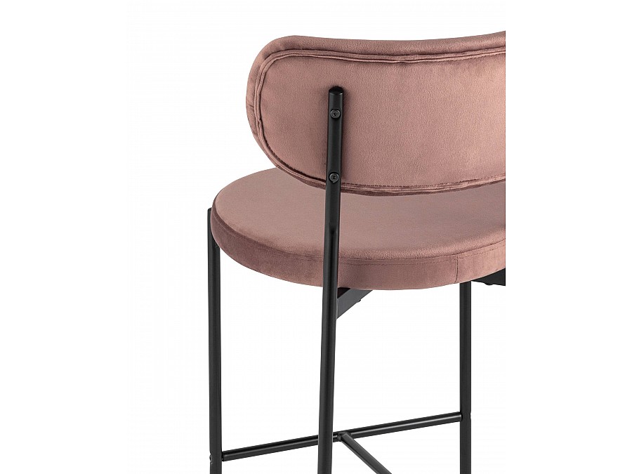 Стул полубарный Барбара велюр пыльно-розовый