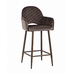 Стул полубарный Венера диамант велюр коричневый