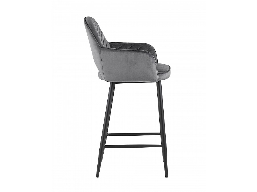 Стул полубарный Венера диамант велюр серый