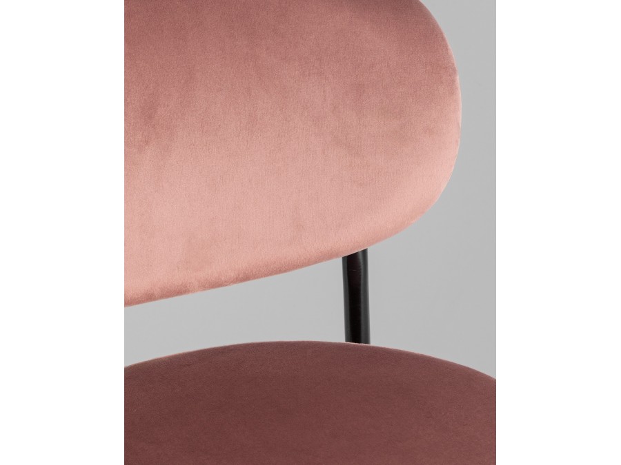 Стул полубарный Бриф VD велюр пыльно-розовый