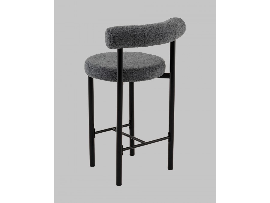 Стул полубарный Флорео букле темно-серый