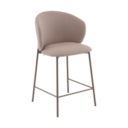 Стул полубарный Блейз велюр бежевый, каркас бежево-серый