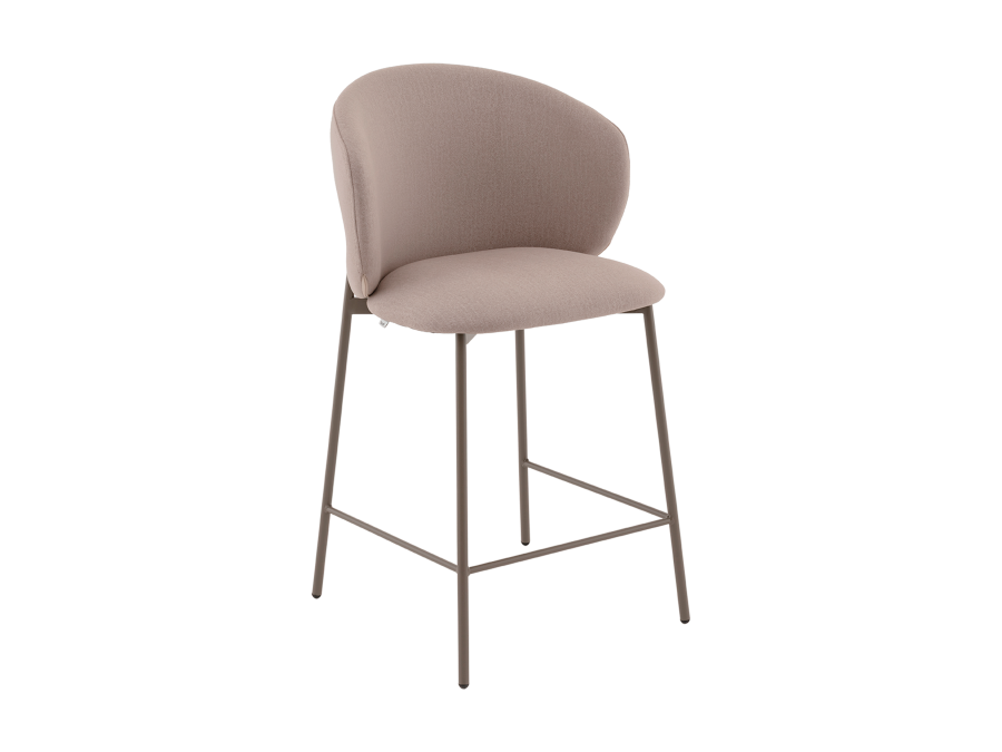Стул полубарный Блейз велюр бежевый, каркас бежево-серый