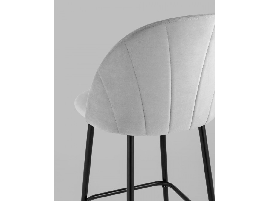 Стул полубарный Логан SN велюр светло-серый