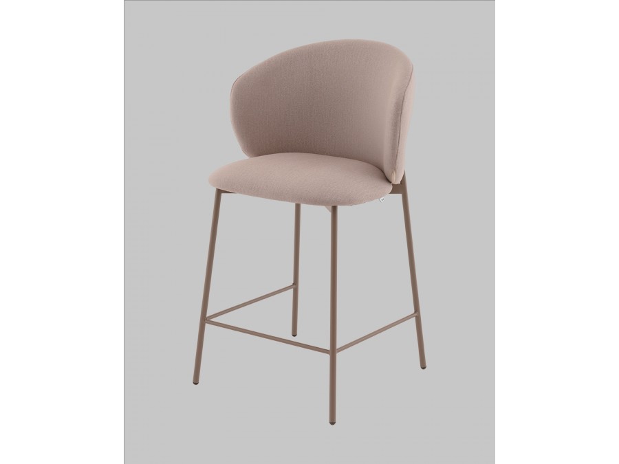 Стул полубарный Блейз велюр бежевый, каркас бежево-серый