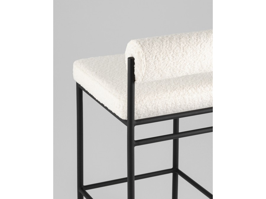 Стул полубарный Балла букле молочный