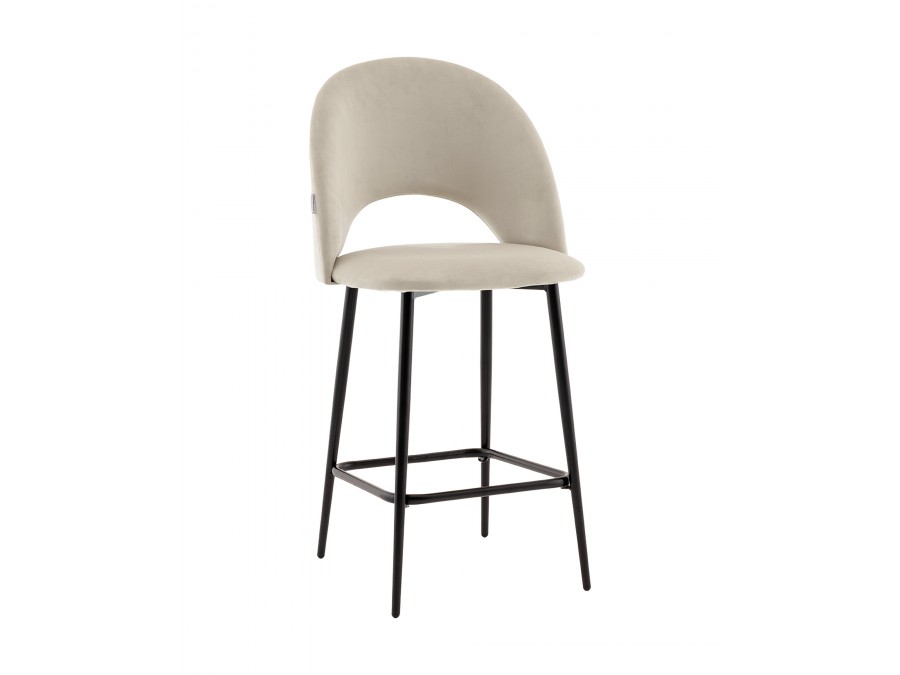 Стул полубарный Меган SN велюр бежевый