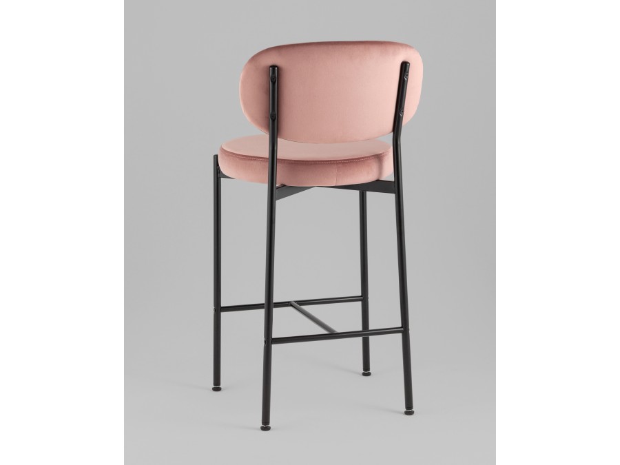 Стул полубарный Бриф VD велюр пыльно-розовый