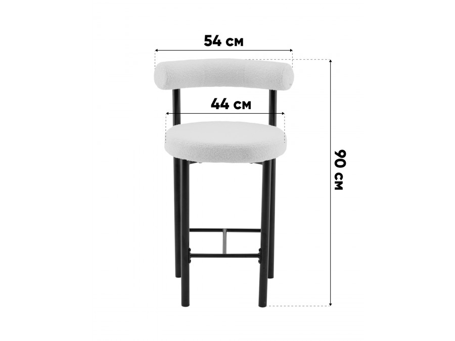 Стул полубарный Флорео букле темно-серый