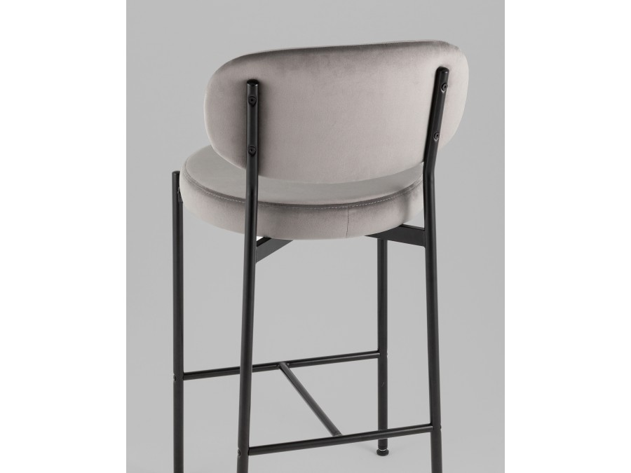 Стул полубарный Бриф VD велюр серый