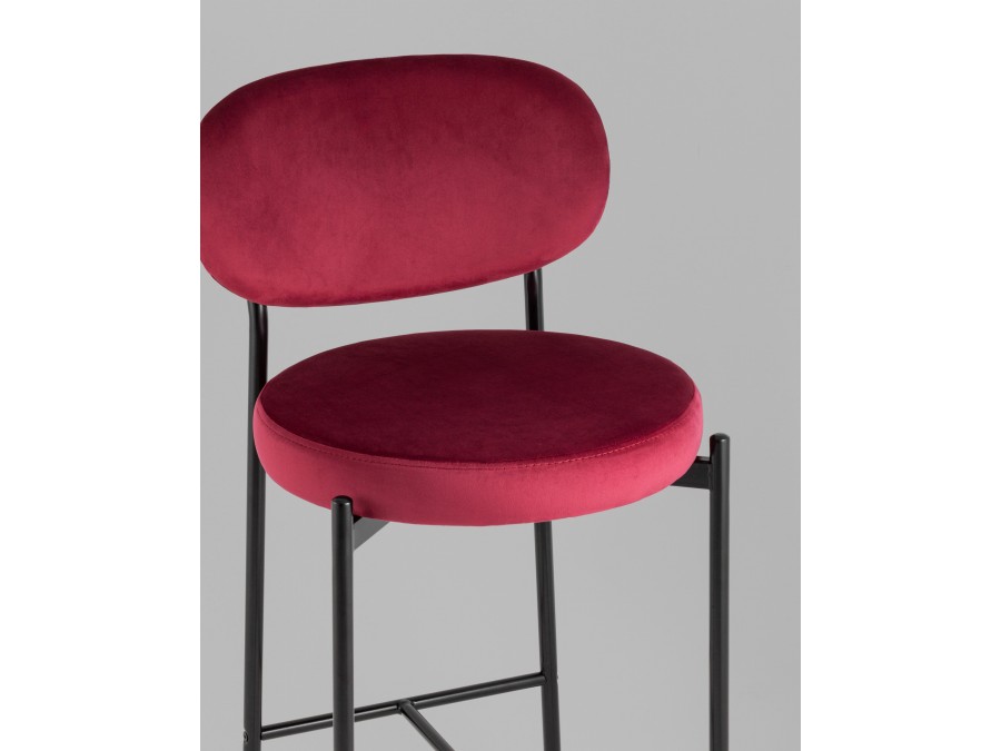 Стул полубарный Бриф VD велюр винный