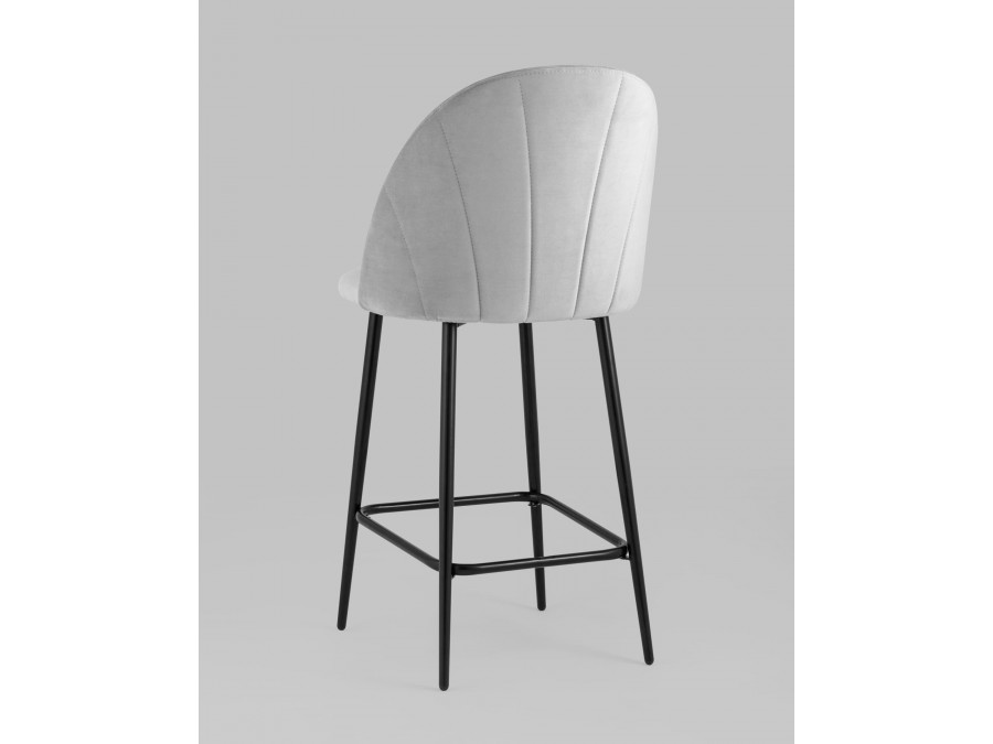 Стул полубарный Логан SN велюр светло-серый